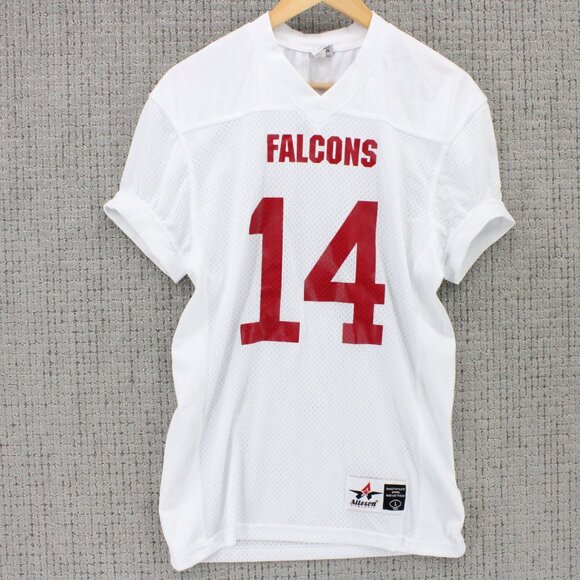 Vintage Alleson Athletic Football Falcons Jersey Kids Youth Large Johnson #14 - Picture 1 of 8